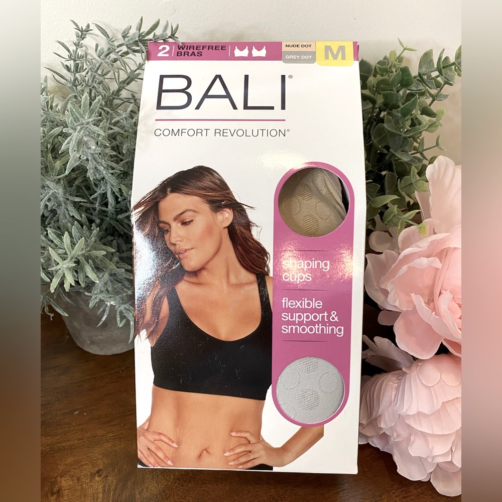 🌼 BALI Comfort Revolution Bra 2-pack  Nude Dot & Grey Dot  Size M